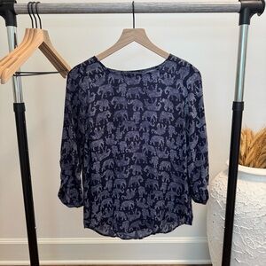 Elephant Print Women's Top